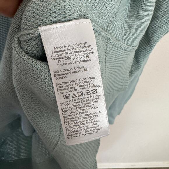 J.Crew Cotton Seed Stitch Crewneck Sweater Men XL Blue Pullover Rib Trim Stretch - Picture 5 of 7